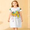 21KIDS Girls Floral Dress Kids Boho Short Sleeve Pleated Casual Dress with Pockets for Girls, Paint, 14 Years view 3