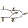 Cowboy Boot Spurs for Men Butt 2pcs Stainless Steel Horse Spurs West Cowboy Compact with Brass Rowel Belt Button view 3