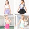 Girls Athletic Flowy 2 in 1 Butterfly Shorts With Pocket for Teen Girls Youth Running Sports Spandex 2 Pack Black Lavender Small view 2