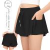 Girls Athletic Flowy 2 in 1 Butterfly Shorts With Pocket for Teen Girls Youth Running Sports Spandex 2 Pack Black Lavender Small view 3