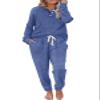 WIHOLL Womens Pajama Sets 2 Piece outfits,2 Piece Women Jogger Outfits Sets Blue XL view 1