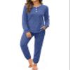 WIHOLL Womens Pajama Sets 2 Piece outfits,2 Piece Women Jogger Outfits Sets Blue XL view 2