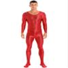 YiZYiF Men's Oil Shiny Tights Transparent Bodysuit Glossy Swimming Sports Yoga Suit Underwear Burgundy Medium view 1