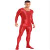 YiZYiF Men's Oil Shiny Tights Transparent Bodysuit Glossy Swimming Sports Yoga Suit Underwear Burgundy Medium view 2