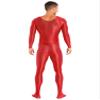 YiZYiF Men's Oil Shiny Tights Transparent Bodysuit Glossy Swimming Sports Yoga Suit Underwear Burgundy Medium view 4