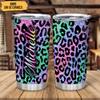 Hyturtle Personalized Gifts For Leopard Lover - Birthday Christmas - Leopard Print Custom Name Stainless Steel Tumbler 20oz With Straw Lid - Cheetah Lover Gifts For Her Women Girl Daughter Friend view 2