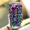 Hyturtle Personalized Gifts For Leopard Lover - Birthday Christmas - Leopard Print Custom Name Stainless Steel Tumbler 20oz With Straw Lid - Cheetah Lover Gifts For Her Women Girl Daughter Friend view 3