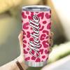 Hyturtle Personalized Gifts For Leopard Lover - Birthday Christmas - Leopard Print Custom Name Stainless Steel Tumbler 20oz With Straw Lid - Cheetah Lover Gifts For Her Women Girl Daughter Friend view 3