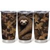 Hyturtle Personalized Gifts For Sloth Lover - Sloth Printed 2D Custom Name Stainless Steel Tumbler 20oz With Lid - Idea Animal Lover Gifts For Women Girl On Birthday, Christmas view 1