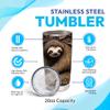 Hyturtle Personalized Gifts For Sloth Lover - Sloth Printed 2D Custom Name Stainless Steel Tumbler 20oz With Lid - Idea Animal Lover Gifts For Women Girl On Birthday, Christmas view 3