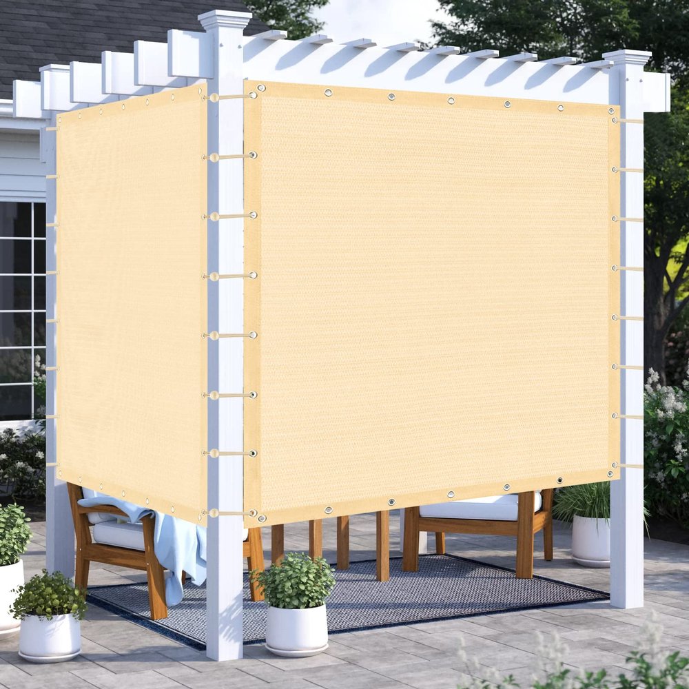KANAGAWA 90% Pergola Shade Cloth 12'X20' Outdoor Sun Shade Cover Canopy with Grommets KWGN02 UV Block Privacy Screen for Patio and Outdoor (Customized Available), Wheat