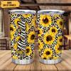 Hyturtle Personalized Gifts For Leopard Lover - Birthday Christmas - Leopard Print With Sunflower Stainless Steel Tumbler 20oz With Straw Lid - Cheetah Lover Gifts For Her Women Girl Daughter Friend view 2
