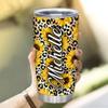Hyturtle Personalized Gifts For Leopard Lover - Birthday Christmas - Leopard Print With Sunflower Stainless Steel Tumbler 20oz With Straw Lid - Cheetah Lover Gifts For Her Women Girl Daughter Friend view 3