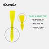 GOLDWOLF Designer Golf Tees: Grip The Ground, Do Not Fly, Unbreakable, Outlasting, Non-littering, Non-Time-Wasting (2 Tulip & 2 Rivet, Yellow) view 2