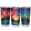 Hyturtle Personalized Gifts For Northern Lights Lover - Aurora Rainbow Skyline Prints Customized Name Stainless Steel Tumbler 20 oz With Lid - Idea Gifts For Women, Girl, Kids On Birthday, Christmas view 1