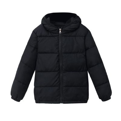 Toddler Kids Boys Girls Winter Warm Jacket Outerwear Solid Coats Hooded Down Fill Outwear Baby (Black, 3-4 Years)