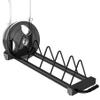RitFit Horizontal Weight Plates Rack, Barbell Bumper Weight Plates Holder, Olympic Bar Storage Rack with Handle and Rolling Wheels, Black view 1