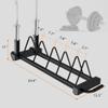 RitFit Horizontal Weight Plates Rack, Barbell Bumper Weight Plates Holder, Olympic Bar Storage Rack with Handle and Rolling Wheels, Black view 2