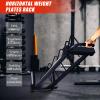 RitFit Horizontal Weight Plates Rack, Barbell Bumper Weight Plates Holder, Olympic Bar Storage Rack with Handle and Rolling Wheels, Black view 3