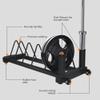 RitFit Horizontal Weight Plates Rack, Barbell Bumper Weight Plates Holder, Olympic Bar Storage Rack with Handle and Rolling Wheels, Black view 4