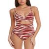 Vince Camuto Womens Cut-Out Wrap One-Piece Swimsuit Red 8 view 1