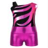 Freebily Girls Rhinestone Dance Outfits Sleeveless Straps Gymnastic Leotard Tank Top with Athletic Shorts Tracksuit Unitard Rose 14 Years view 3