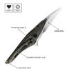 Petrified fish PFE10 Hummingbird Folding Knife,1.06" M390 Satin Blade, 1.05oz Titanium Handle Frame lock Pocket knife for Camping, EDC. (Brown) view 2