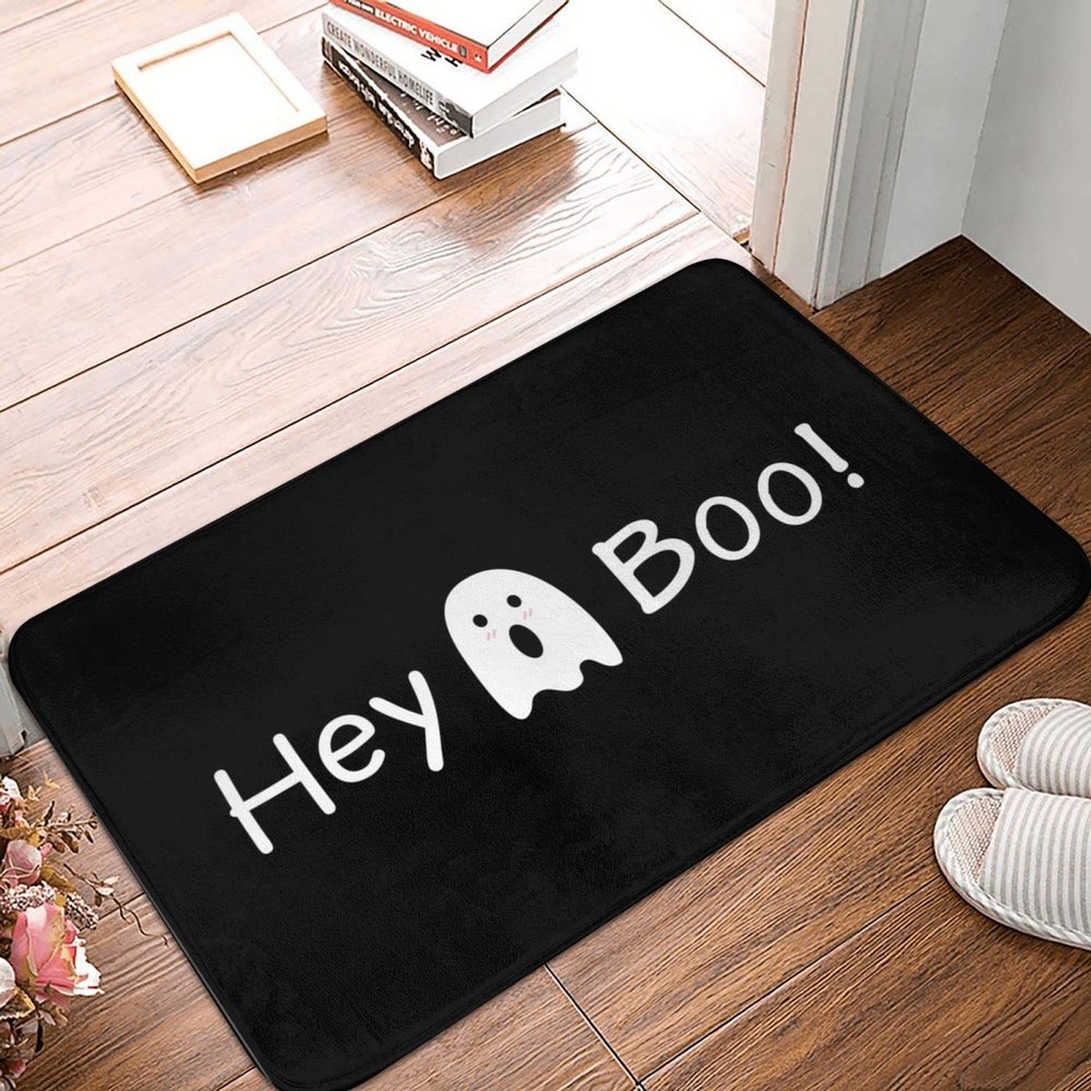 Fall Welcome Mats Outdoor Halloween Hey Boo Doormat Anti Slip Mat Gift for Husband (Size : 65X90CM)