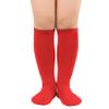 Kids Child Soccer Socks Knee High Tube Socks Toddler Girls Uniform Socks Cotton Cute Sport Stocking for Boys Girls Christmas 1 Pair Solid Red One Size view 1