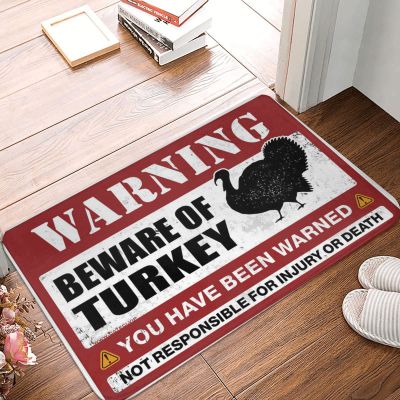 Dsoluuing Welcome-Ish Front Door Sign Beware of Turkey Doormat Farmhouse Front Door Mat Summer Outdoor Mat (Size : 65X90CM)