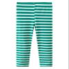 KISSOURBABY Girls Toddlers Leggings Fashion Stretch Pants Comfortable Bottoms,Green Stripes,6T