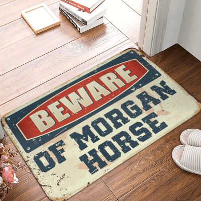 Dsoluuing Welcome-Ish Front Door Sign Beware of Morgan Horse Rug Farmhouse Front Door Mat Summer Outdoor Mat (Size : 65X90CM)