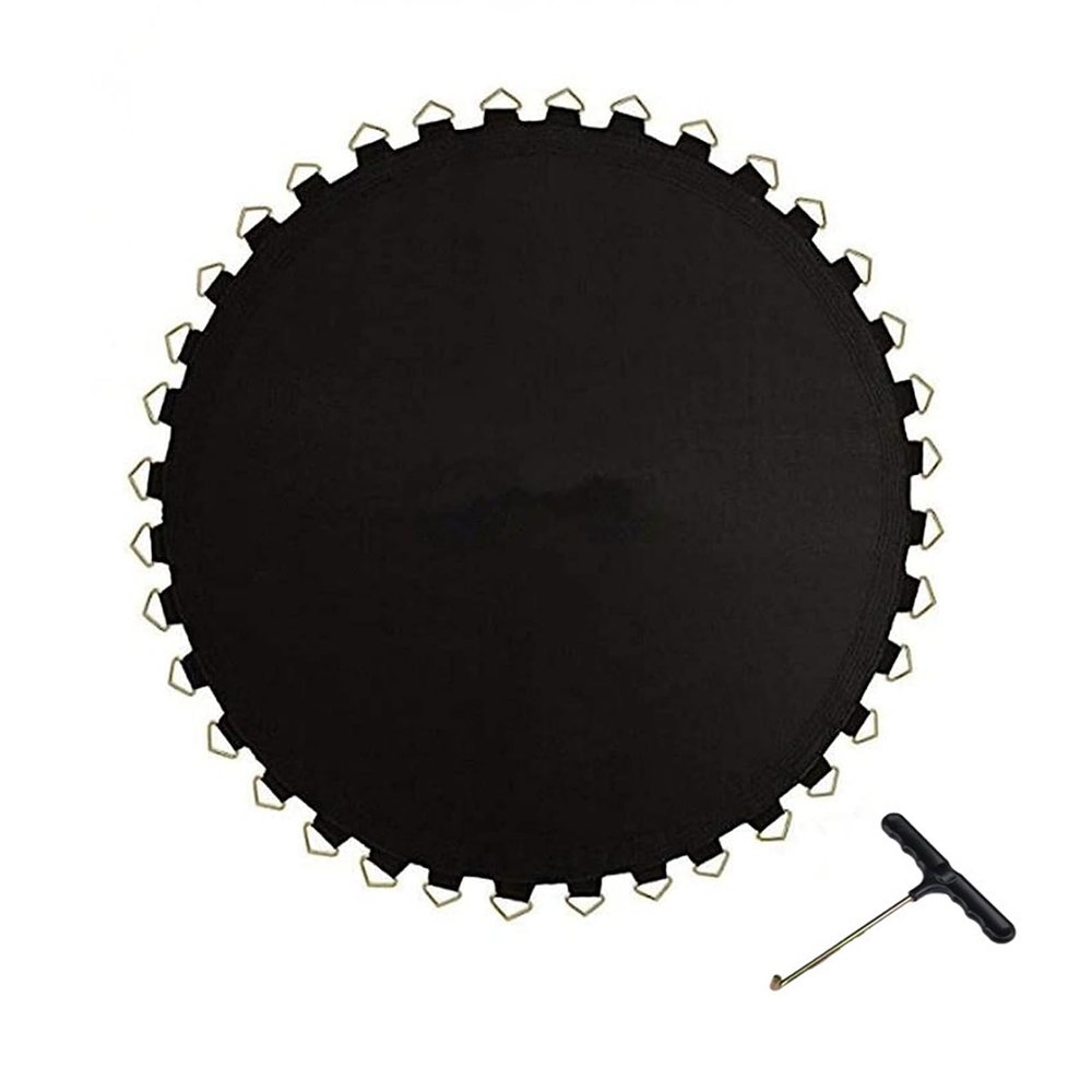 JIUYEKEW 10FT Round Replacement Trampoline Mat, Waterproof Trampoline Jumping Pad Using 5.5inch Springs, Trampoline Floor Mat with 54/56/60/64 Buckles (10FT/64 Buckles)