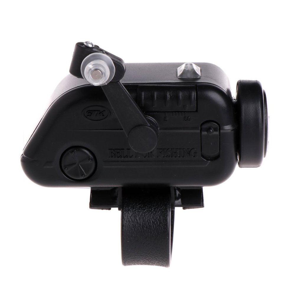 IOOOFU High Sensitive Fish Bite Alarm Adjustable Volume Fishing Rod Signal Device Bait Black Plastic
