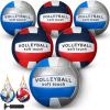 Woanger 6 Pcs Volleyballs Official Size 5 Waterproof Soft Recreational Volleyball with Pump and Net Bag Indoor Outdoor Beach Sports Gym Back to School(Blue White Silver Red Navy Blue) view 1
