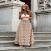 Gratoryna Womens Long Maxi Tulle Skirt A Line Ruffle Mesh High Waisted Tiered Layered Skirts Petticoat(Khaki-M) view 2