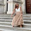 Gratoryna Womens Long Maxi Tulle Skirt A Line Ruffle Mesh High Waisted Tiered Layered Skirts Petticoat(Khaki-M) view 3
