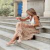 Gratoryna Womens Long Maxi Tulle Skirt A Line Ruffle Mesh High Waisted Tiered Layered Skirts Petticoat(Khaki-M) view 4