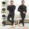 UNIQUEBLLA Long Johns Thermal Underwear Set for Men Thermal Base Layer Cold Weather Bottom Top Black view 2