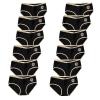 Girls Underwear for 12 Pack Teen Cotton Briefs (L, Black) view 1