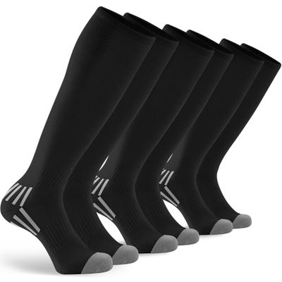 GRAPMKTG 3 Pack Soccer Baseball Softball Socks for Kids Knee High Football Socks for Youth Boys Girls Multi Sports Socks Black X-Small