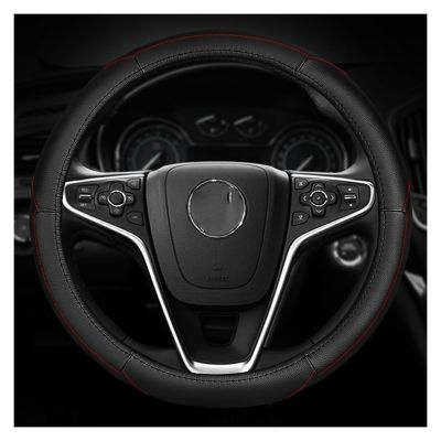 FUERU Car Steering Wheel Cover Set Universal Car Steering Wheel Cover Genuine Leather Touch Comfortable Fashion Car Interior (Color : 1#)