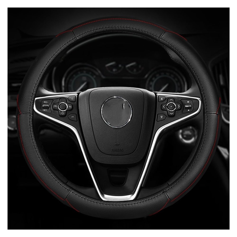 FUERU Car Steering Wheel Cover Set Universal Car Steering Wheel Cover Genuine Leather Touch Comfortable Fashion Car Interior (Color : 1#)