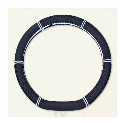 FUERU Car Steering Wheel Cover Set Car Steering Wheel Cover D Type Ice Silk Linen Grip Comfortable Exquisite Car Interior (Color : 1#)