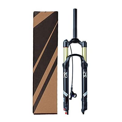 ZECHAO Bike Suspension Air Fork, Stroke 140mm 26/27,5/29 Inch Straight/Cone Tube Remote Lockout, with Rebound Adjustment, for Mountain BIK Outdoor (Color : Straight Tube RL, Size : 29inch)