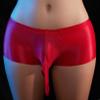 Freebily Men's Ice Silk Boxer Briefs Breathable Mesh Sheer Elephant Nose Pouch Panties Underpants Red One Size view 4