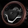 FUERU Car Steering Wheel Cover Set Universal Car Steering Wheel Cover Genuine Leather Waterproof Anti-Wrinkle Fashion Car Interior Gift (Color : 2#) view 1