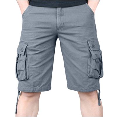 Boy Shorts Mens Work Cargo Shorts 7 Inch Inseam Elastic Waist Linen Shorts With Pockets Standard and Big & Tall Summer Short Gray 4X