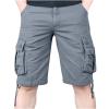 Boy Shorts Mens Work Cargo Shorts 7 Inch Inseam Elastic Waist Linen Shorts With Pockets Standard and Big & Tall Summer Short Gray 4X view 1