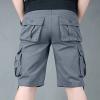 Boy Shorts Mens Work Cargo Shorts 7 Inch Inseam Elastic Waist Linen Shorts With Pockets Standard and Big & Tall Summer Short Gray 4X view 3